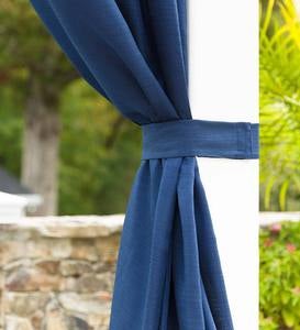 Grasscloth Outdoor Curtain Panel with Tab Top