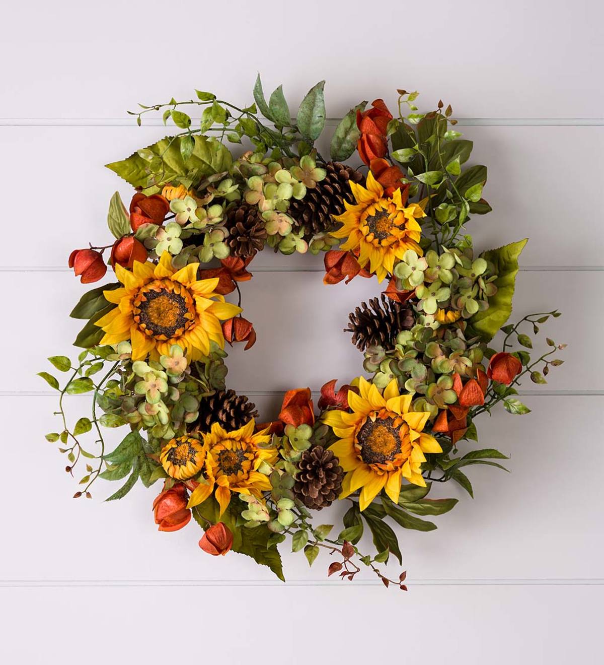 Sunflower and Hydrangea Wreath