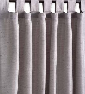 Grasscloth Outdoor Curtain Panel with Tab Top, 110"W x 84"L