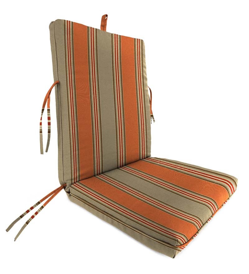 Sunbrella Classic Large Club Chair Cushion With Ties, 44" x 22" with hinge 22" from bottom swatch image