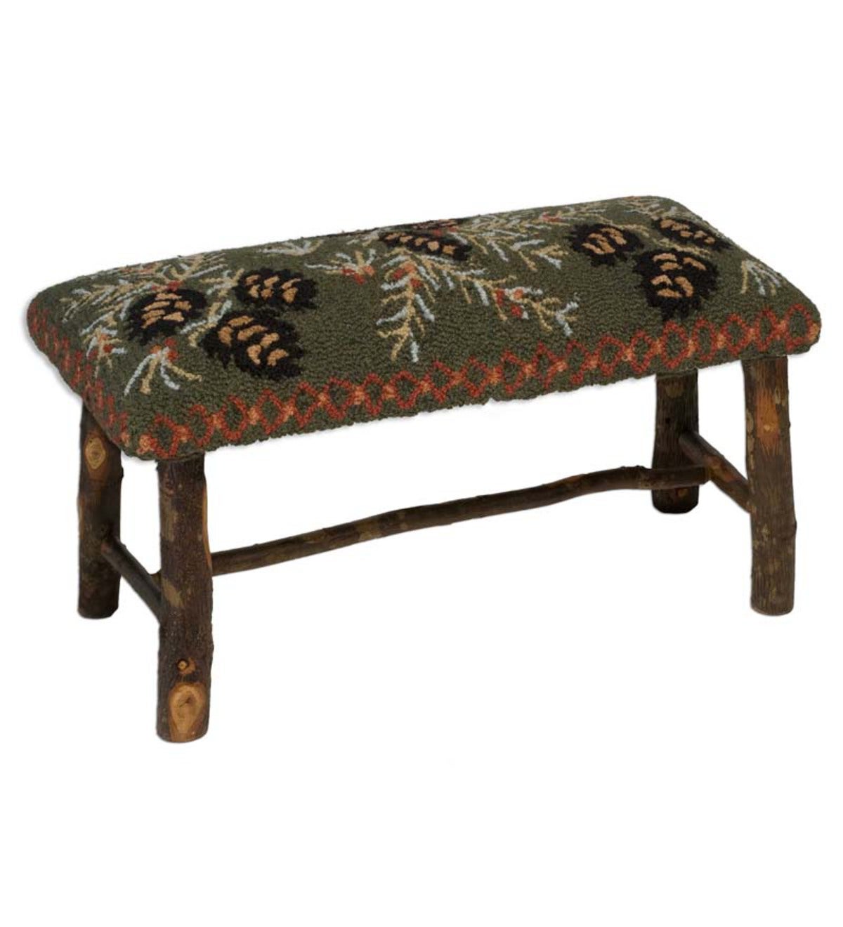 Pine Cone Upholstered Bench
