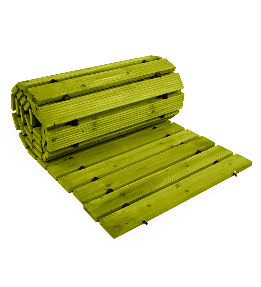 12' Mossy Green Portable Roll-Out Straight Hardwood Pathway