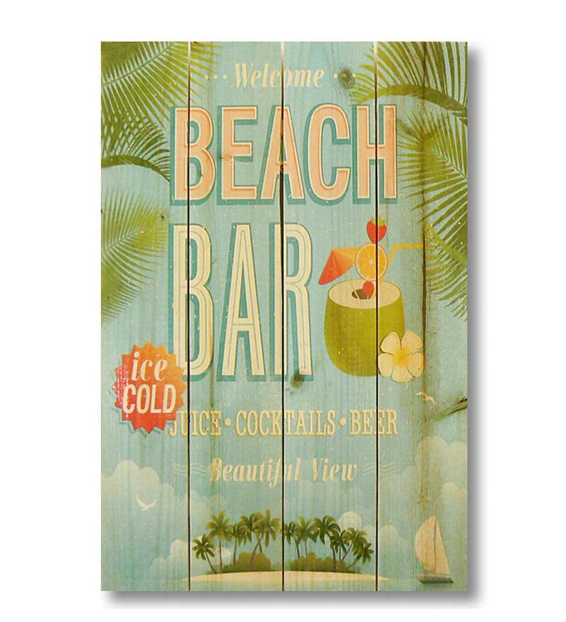 Handcrafted Beach Bar Wall Sign by Wile E. Wood Art™