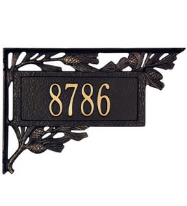 American-Made Personalized Pine Cone 2-Sided Mailbox Address Marker In Cast Aluminum