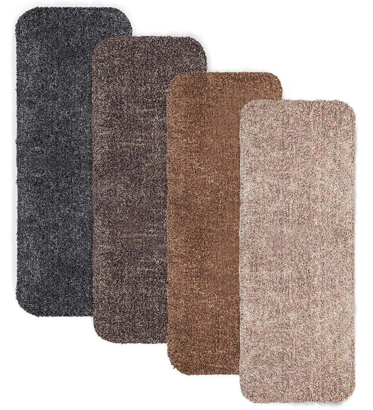 Microfiber Mud Rug With NonSkid Backing, 29" x 58" Runner Brown PlowHearth