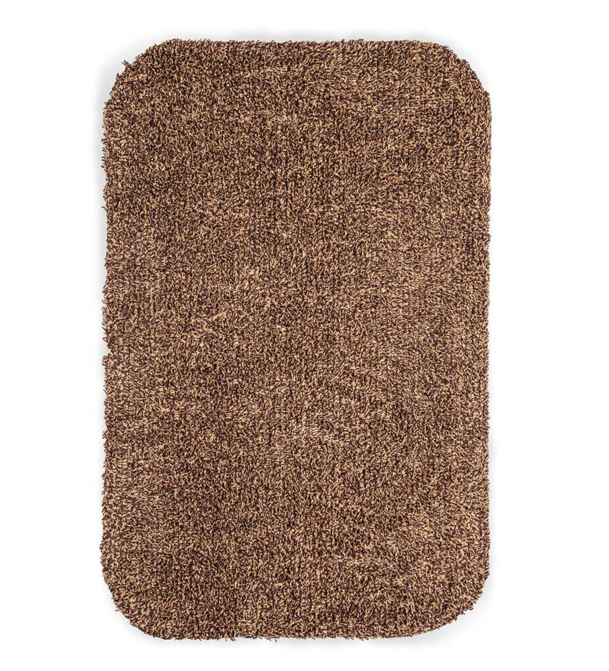 Microfiber Mud Rug With NonSkid Backing, 29" x 58" Runner Brown PlowHearth