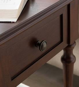 Camden Side Table with Charging Station – Dark Cherry