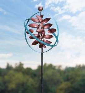 Copper and Verdigris Armillary Sphere Wind Spinner