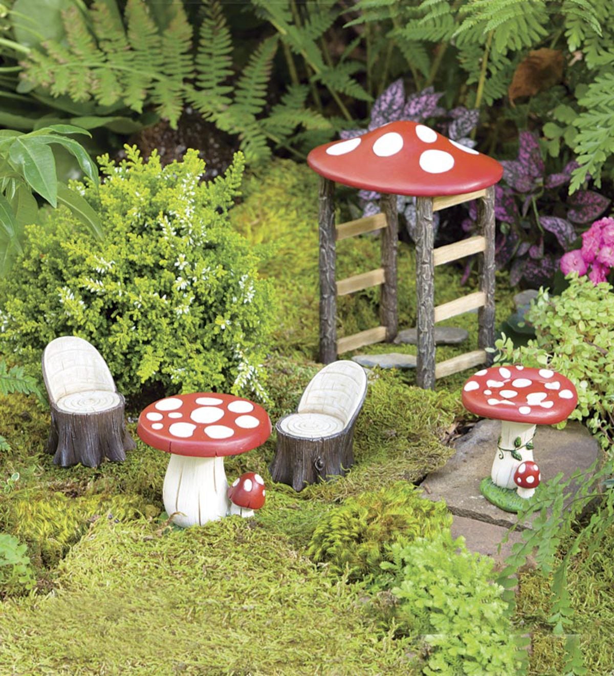Mushroom Bench for Miniature Garden Fairy Garden 
