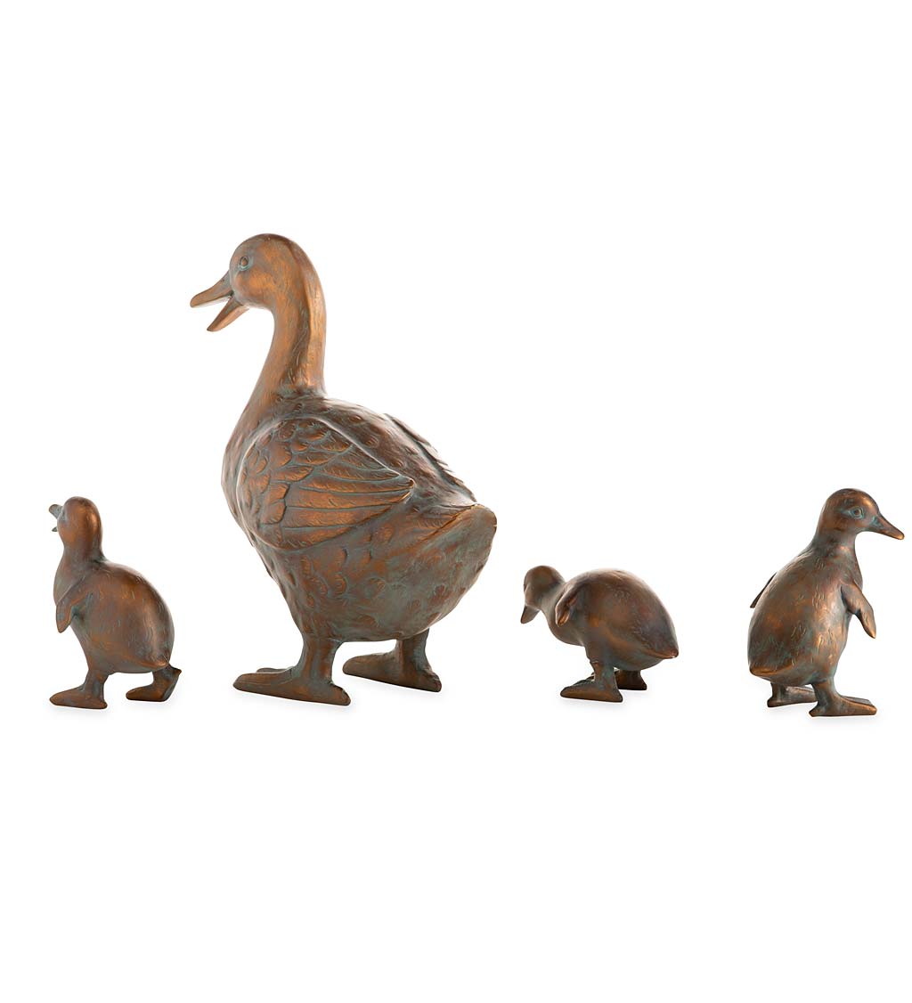 Duck Family with Mother and Three Babies, Set of 4