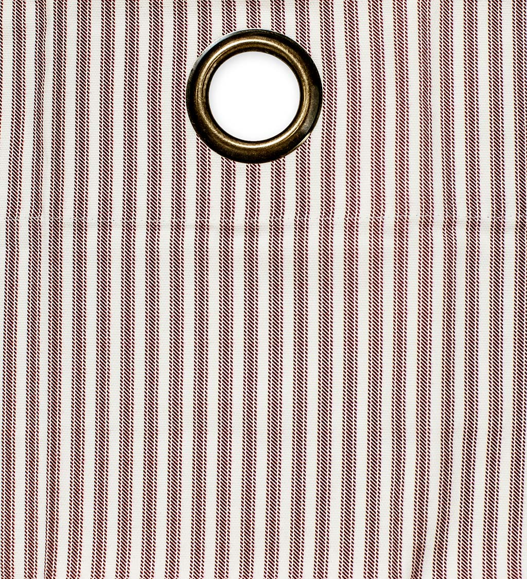 Thermalogic Insulated Ticking Stripe Grommet Top Curtain Pair, 84"L Double-Width swatch image