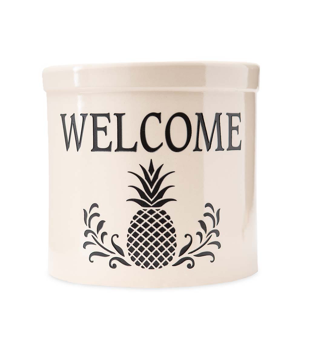 Pineapple Welcome Stoneware Crock swatch image