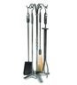 5-Piece Fireplace Tool Set with Leaf Handles - Graphite