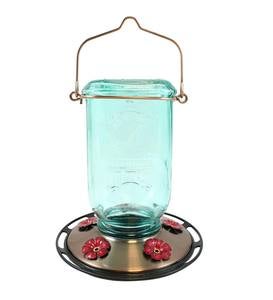 25-Ounce Vintage-Style Hanging Mason Jar Hummingbird Feeder