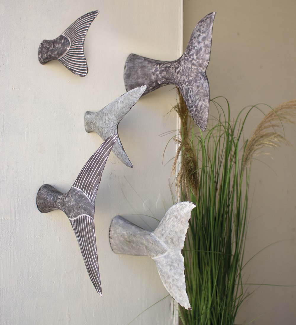 Fish Tail Wall Sculptures, Set of 5