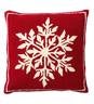 Indoor/Outdoor Snowflake Holiday Hooked Throw Pillow