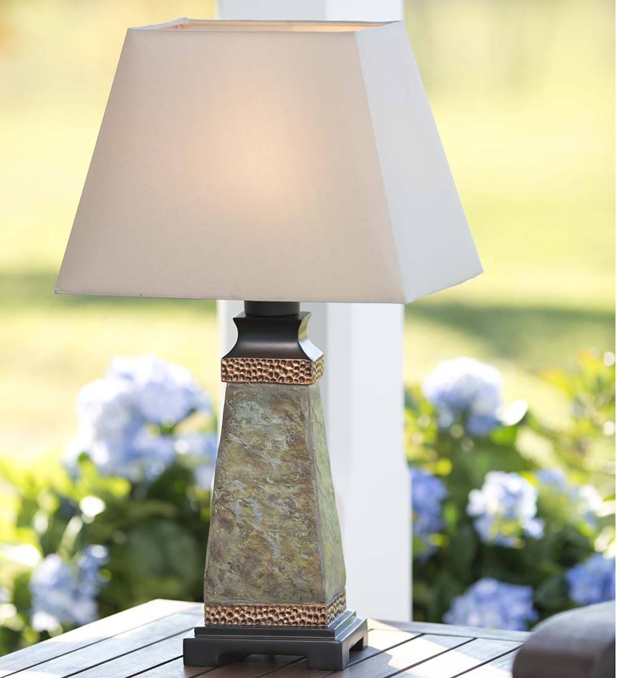 Weatherproof Slate Outdoor Table Lamp