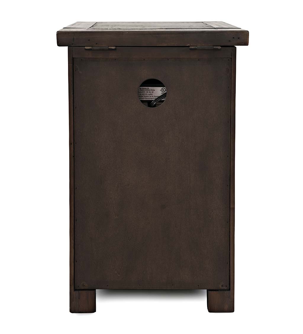 Cape Charles Reclaimed Barnwood Power Station Side Table with USB Ports - Barnwood