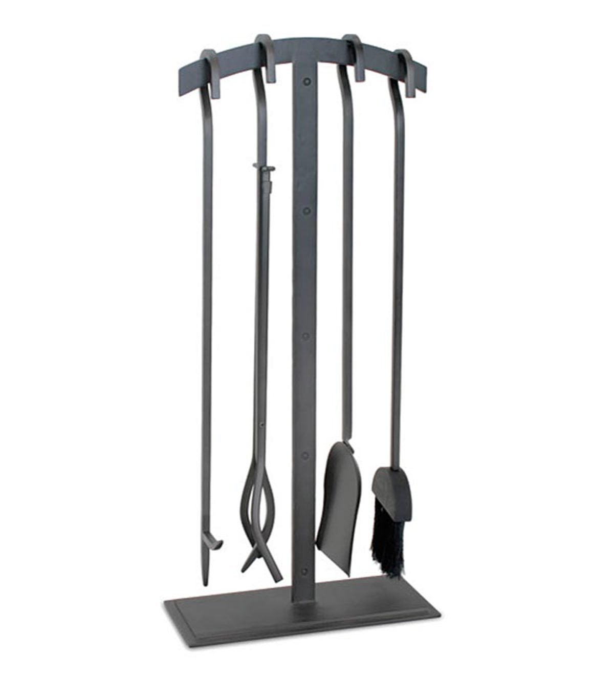 Shadow Iron 4-Piece Fireplace Tool Set in Natural Iron Finish