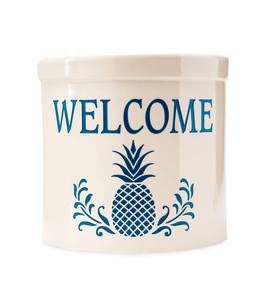 Pineapple Welcome Stoneware Crock