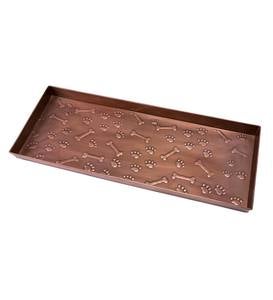 Embossed Metal Paws and Bones Boot Tray