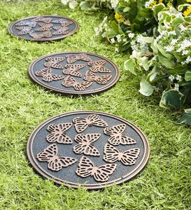 Recycled Rubber Stepping Stones, Set of 3