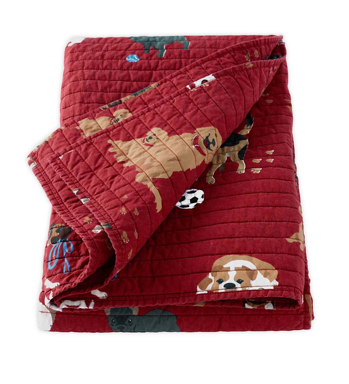 Dog Park Quilted Cotton Throw