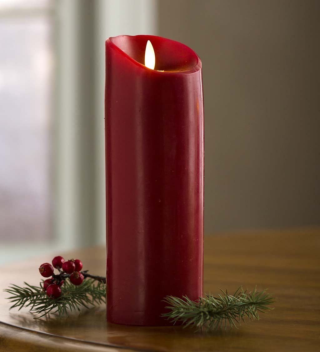 LED Pillar Candle with Flicker Flame and Auto-Timer, 9"H swatch image