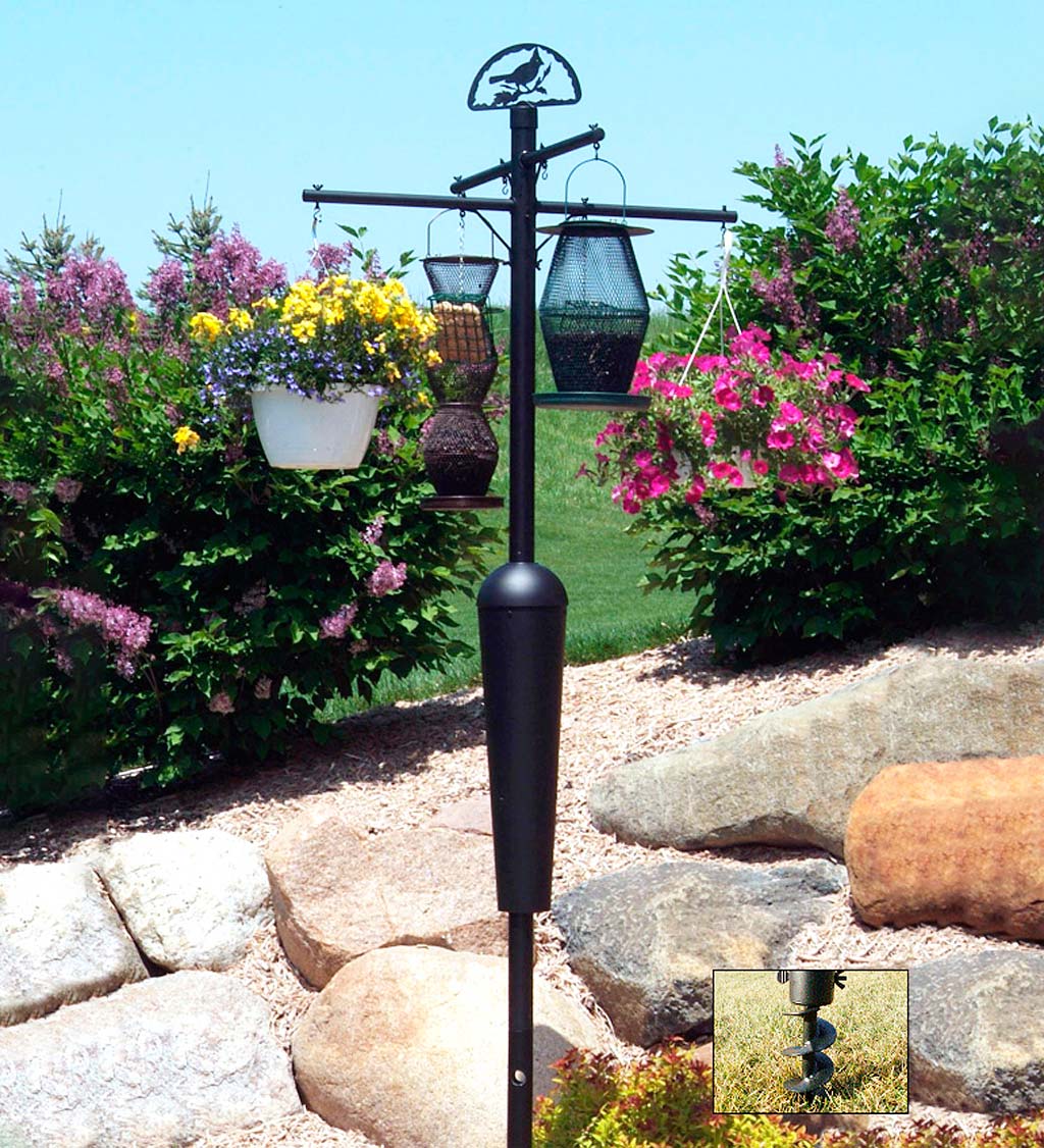 Weather-Resistant Squirrel Stopper Bird Feeder Display and Plant Stand
