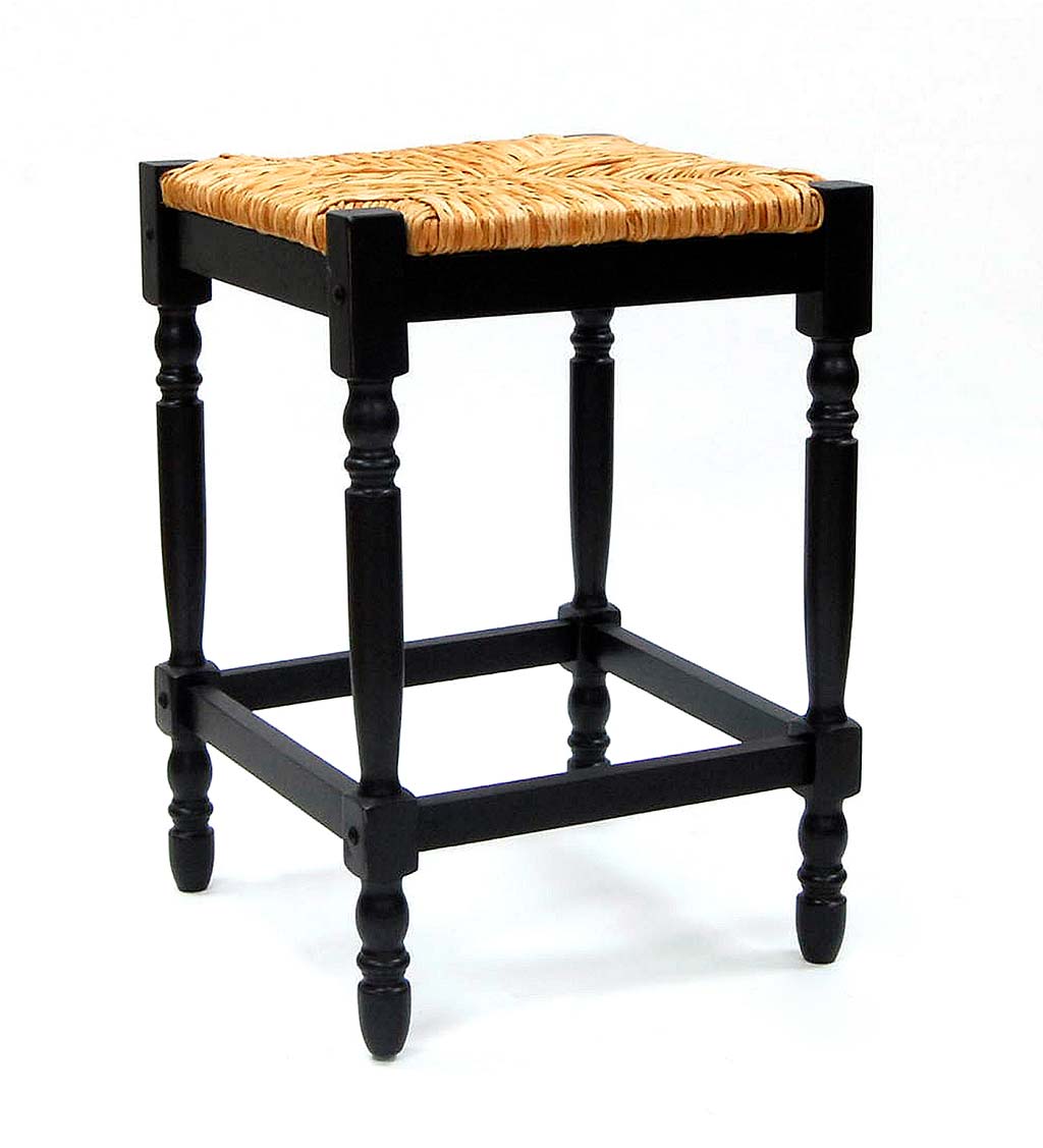 24"-High Counter Stool with Handwoven Rush Seat
