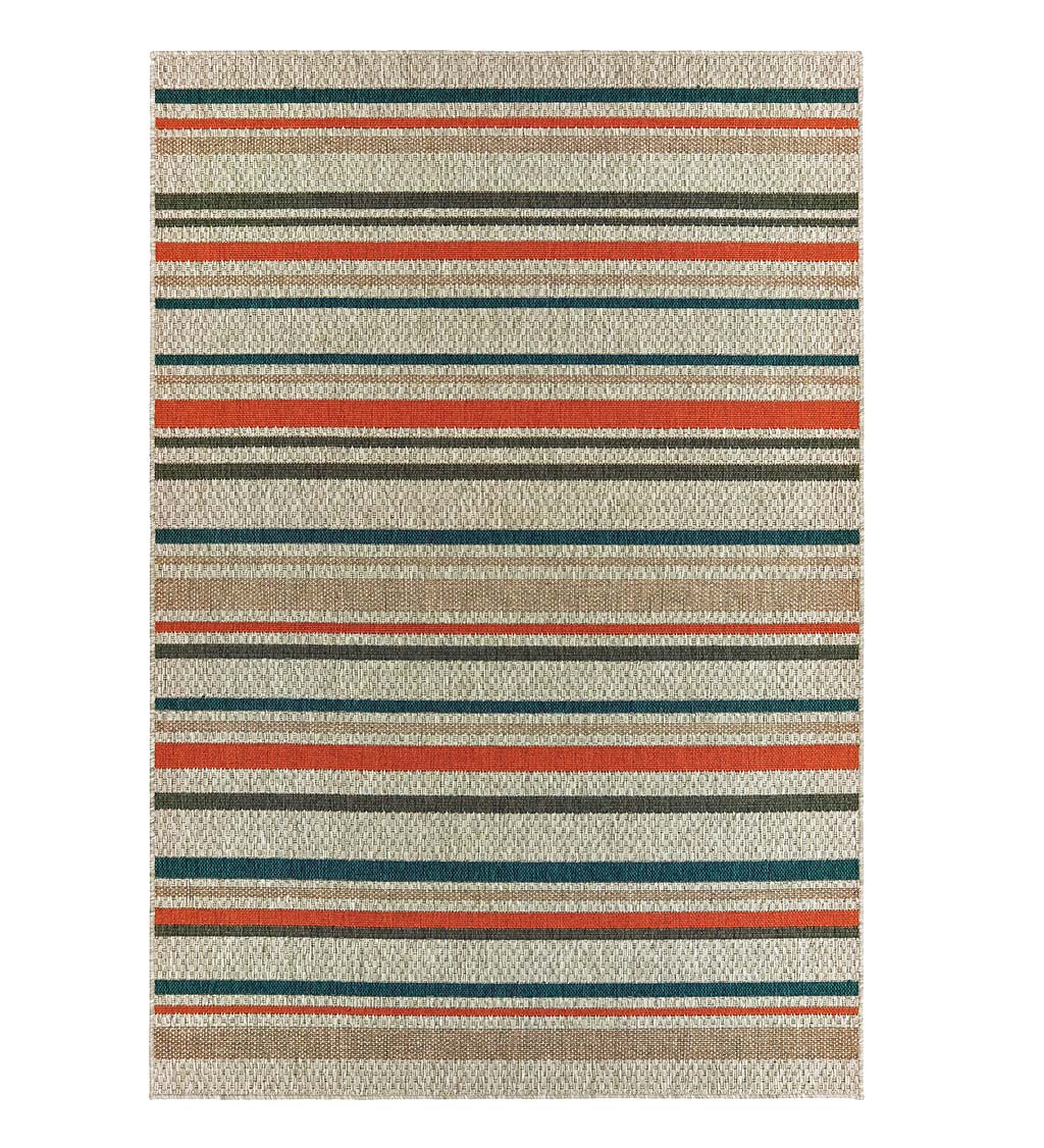 Cambridge Stripe Indoor/Outdoor Rug, 3'3" x 5' - Neutral Gray