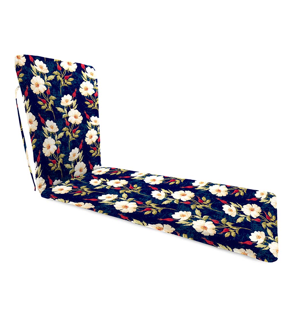Polyester Classic Chaise Cushion With Ties, 76"x 23"x 3" hinged 47½" from bottom swatch image