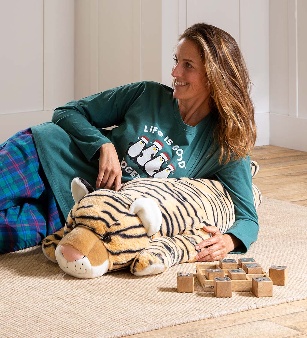Tiger Plush Cuddle Animal Body Pillow