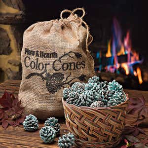 Color Cones that Create Blue and Green Flames in the Fireplace