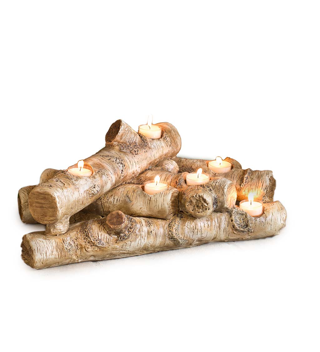 Logs Hearth Candle Holder - Birch