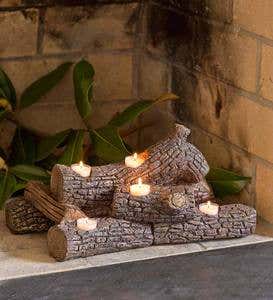 Logs Hearth Candle Holder - Birch
