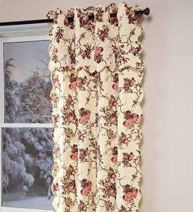 Window Quilt with Ivory Backing, Floral 84”L - Ruby Floral