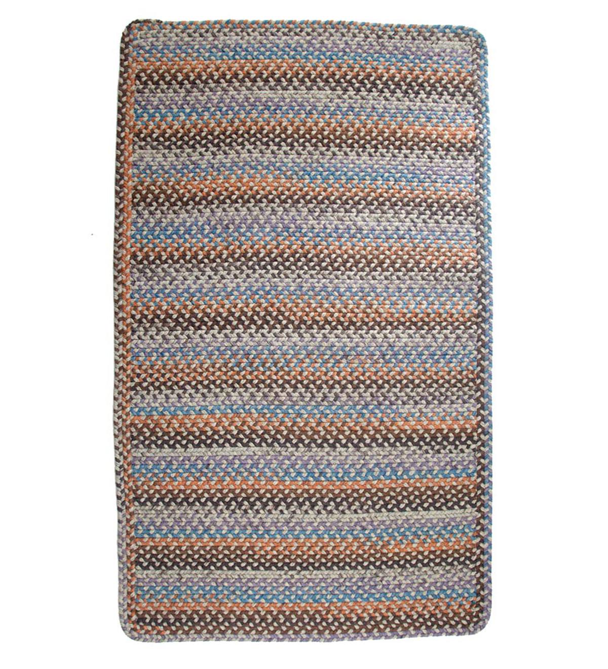 Blue Ridge Rectangle Wool Braided Rug, 4' x 6' - Moss Multi