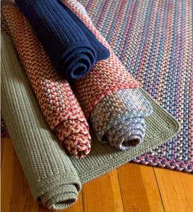 Blue Ridge Rectangle Wool Braided Rug, 2' x 3' - Navy