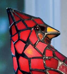 Tiffany-Style Stained Glass Cardinal Accent Lamp