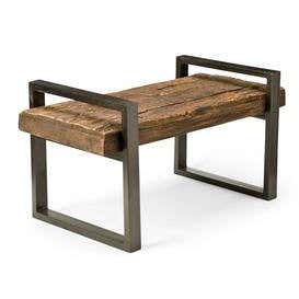 Reclaimed Wood And Iron Outdoor Bench - Bronze