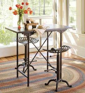 Farmhouse Metal Tractor Seat Stool and Bar Table