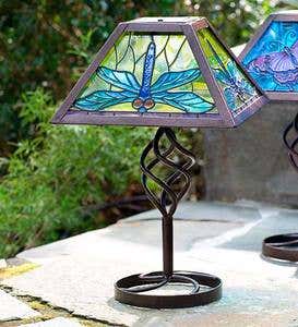 Tiffany Style Solar Outdoor Table Accent Lamp