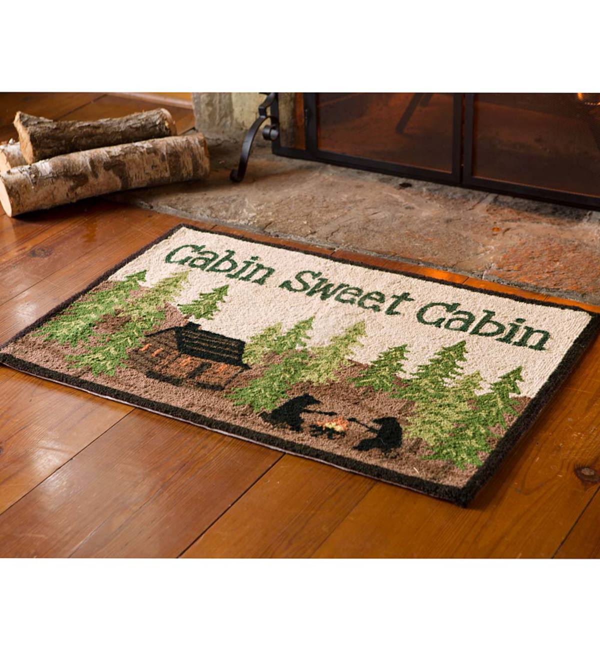 Sweet Cabin Hooked Wool Indoor Rug, 2' x 3'