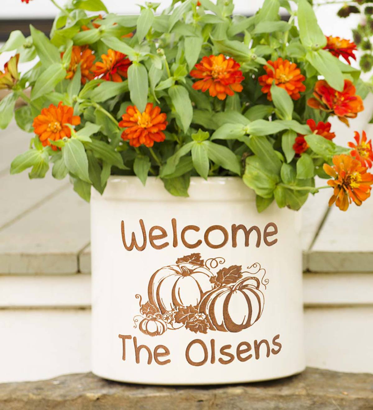 Pumpkin Patch Personalized Crock with Name