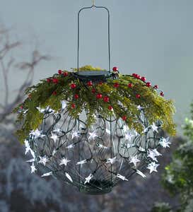 Solar Lantern Holiday Wreath Topper