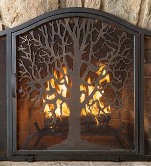 Large Tree of Life Fire Screen with Door