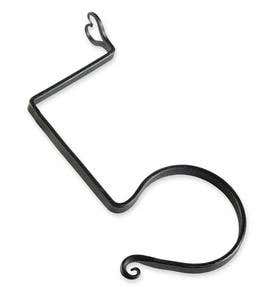 Wrought Iron Stocking Hanger with Heart Finial