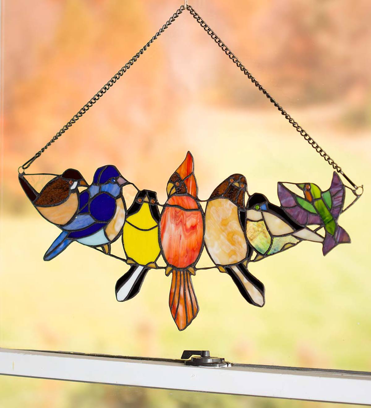 Hanging Stained Glass Bird Art