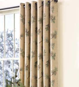 Thermalogic™ Insulated Peaceful Pine Grommet-Top Curtain Pairs, 84"L Double Width